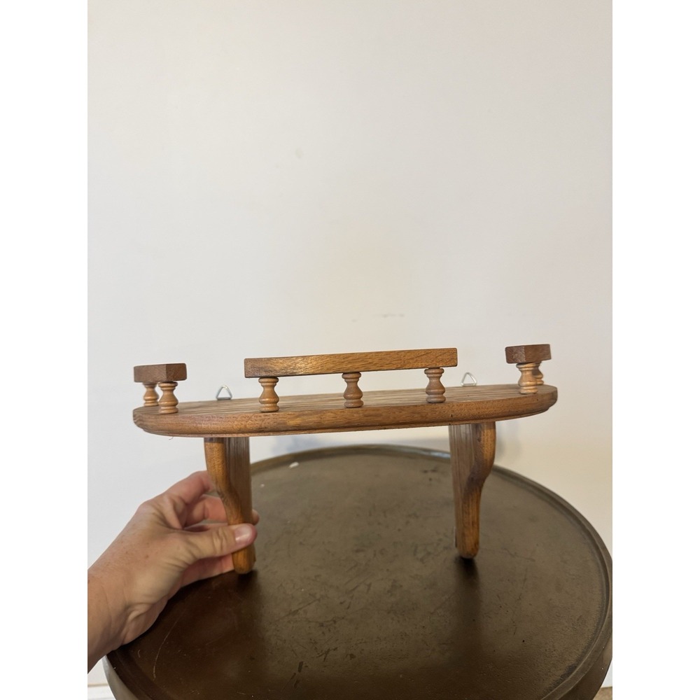 Small Honey Colored Vintage Wood Display Shelf Decorative Rail